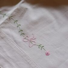 LENZUOLINO VINTAGE LETTINO BIMBI NEONATI RICAMATO A MANO 112x75 lenzuolo bambini