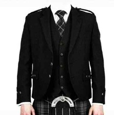 Giacca kilt uomo nero lana
