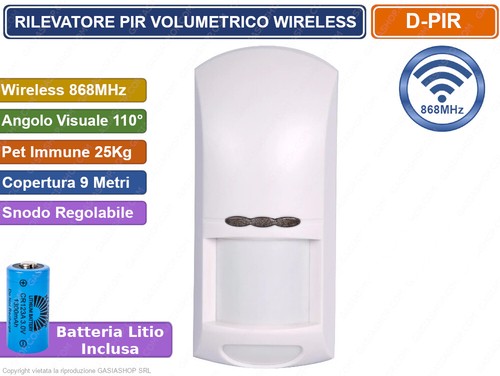 Sensore doppio pir - doppio, wireless