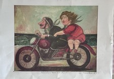 Salvo Lombardo - In Moto - Serigrafia su Carta Acquerellata Dall’artista 50 X 35