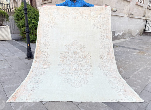 Tappeto turco vintage oushak - vintage,