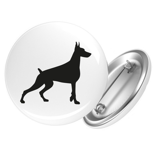 Bottone dobermann silhouette - dobermann,