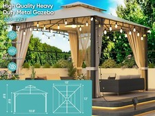Gazebo Griglia Metallo Softtop 10x12 Rete e Parasole Acciaio Zincato Tenda da Esterno