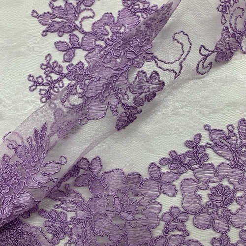 Tessuto tulle ricamato giada - tulle,