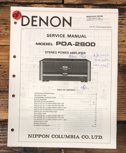 Denon poa 2800 - denon, amplificatore