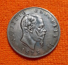 5 LIRE 1875 ZECCA ROMA SPL 25