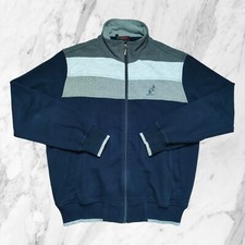 Australian Vintage Giacca Tuta Uomo Felpa Zip 50% Cotone Blu Grigia Taglia 50 L