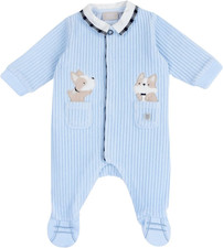 Tutina Con Apertura Frontale, Pigiamino per Bambino E Neonato Bimbo 0-24, Azzurr