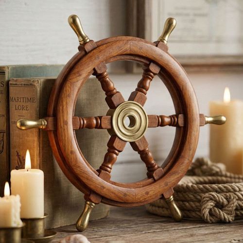 Ruota nave legno - vintage, 24"
