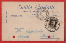 CARTOLINA COMMERCIALE PUBBLICITARIA N°106 GARLATTI BICICLETTE TELAI PARMA