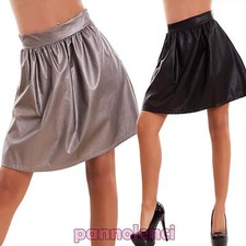 Gonna donna ecopelle vita alta