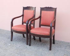 Coppia di poltrone st.Impero, mogano, fine '800!