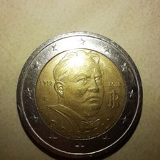 moneta 2 euro rara Giovanni Pascoli 2012 Errore Di Conio 