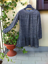 ABITO VESTITO GRIGIO CON PEPLO E BORCHIE ZARA DONNA RAGAZZA