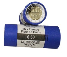 Rouleau 25 x 2 Euro France 2025 FDC - Notre Dame de Paris