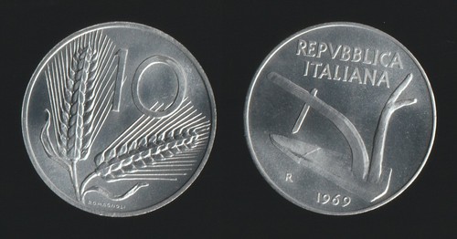 Lire 1969 spighe aratro - 10,
