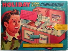 VINTAGE LATTA GIOCATTOLO VACANZA LAVELLO STUFA COMBINAZIONE T.N NOMURA JAPAN anni 50 SCATOLA