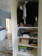 armadio bianco 6 ante battenti con specchiera centrale 274*60*250