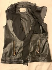 Relish Giacca In Pelle Donna Smanicata Nera Tg.S