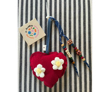 Charm borsa cuore velluto