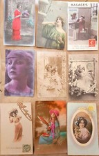 Lotto di 9 cartoline donne, FP vg e non
