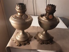 COPPIA ANTICHE LAMPADE A OLIO WUNDERLAMPE PATENT CURIOSO IL SISTEMA PER ALLUNGAR