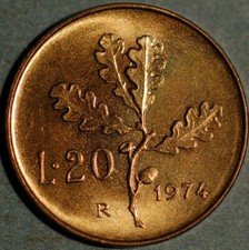Italy 20 Lire 1974 KM# 97