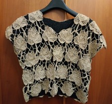 Maglia donna, Nero E Dorato,Laminata,Glitter,Elegante,fatta a mano,Natale,cenone