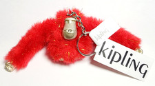 Portachiavi scimmia luce viva KIPLING nuovo con etichetta - filo rosso caramella e oro
