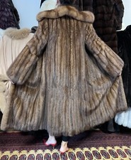 Mantello Di Zibellino Russo Pelliccia Pelzmantel Real Sable Fur Coat Taglia S