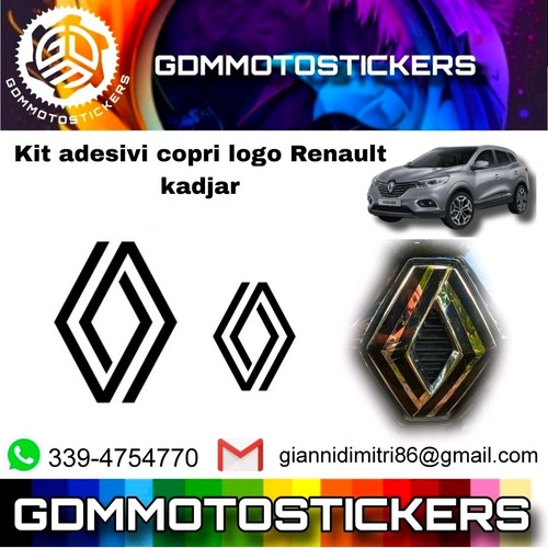 Kit adesivi copri logo renault - copri,