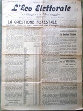 L'Eco Elettorale di Menaggio del 20 Ottobre 1913 Rebuschini Socialista Tavella