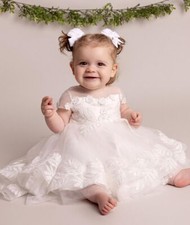 Vestito bambina pizzo foglia