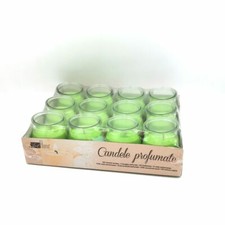 Set 12 Pezzi Vasetto In Vetro Con Candela Profumata Melone sus