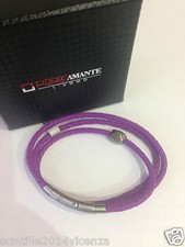 bracciale collana uomo ROSSO AMANTEacciaio caucciu'viola 3 giri lunghezza 60 cm