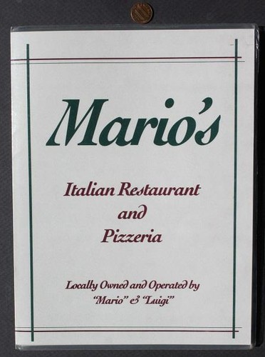 Menù ristorante italiano