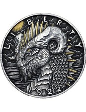 MONETA HOBO NICKEL Morgan 1922 "DRAGON" incisa a mano da StephenXu