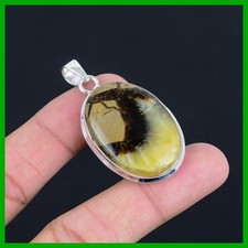 Sisters Day Deal Septarian Gemstone Handcrafted Bezel Pendant Jewelry 925 Silver