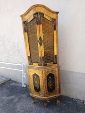 ANGOLIERA DOPPIO CORPO DORATA CON FIORI DIPINTI - BAROCCHETTO - 1960 EMILIA