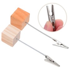  Clip porta promemoria 20 pezzi: porta segnaposto in legno con base a cubo - nota rustica
