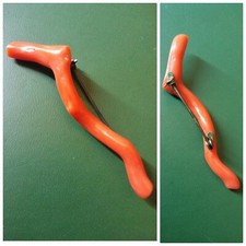 spilla vintage con ramo di corallo autentico