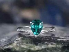 Emerald 2Pear Cut Lab-Created