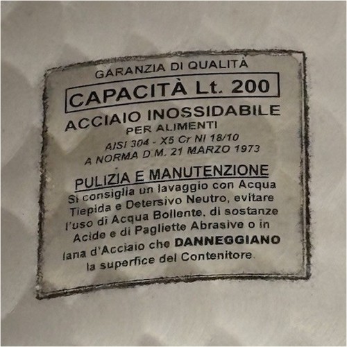 Serbatoio contenitore 200 in - serbatoio/contenitore,