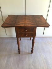 TAVOLINO DA LAVORO INGLESE A BANDELLE, ANTICO, EPOCA FINE '800, CON CASSETTI