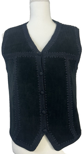 Gilet pelle maglione nero - gilet, in