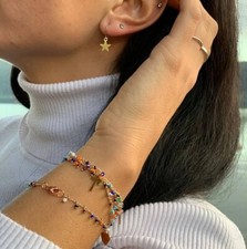 Colored Beaded Bracelet, Steel