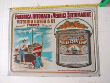 Tabella Pubblicitaria Metallo Antica Fabbrica Intonaco E Vernici Vittorio Greco