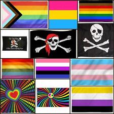 5X3FT Pride Festival Flags LGBT Pirate Skull Rainbow Peace Large Party Banners