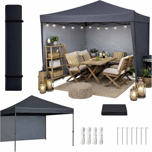 Gazebo giardino nero 3x3 m - da,