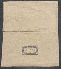 Autentica Borsa GUCCI Grande Busta Antipolvere - Dimensioni: 16” x 19” Pollici - Cotone Beige